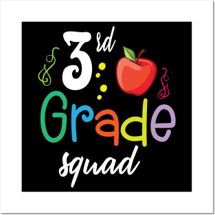 3rd Grade Squad Teacher Student Happy Back To School Day Posters and Art